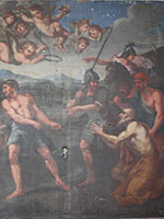 Restauración lienzo gran tamaño Catedral de Tarazona, Zaragoa. 